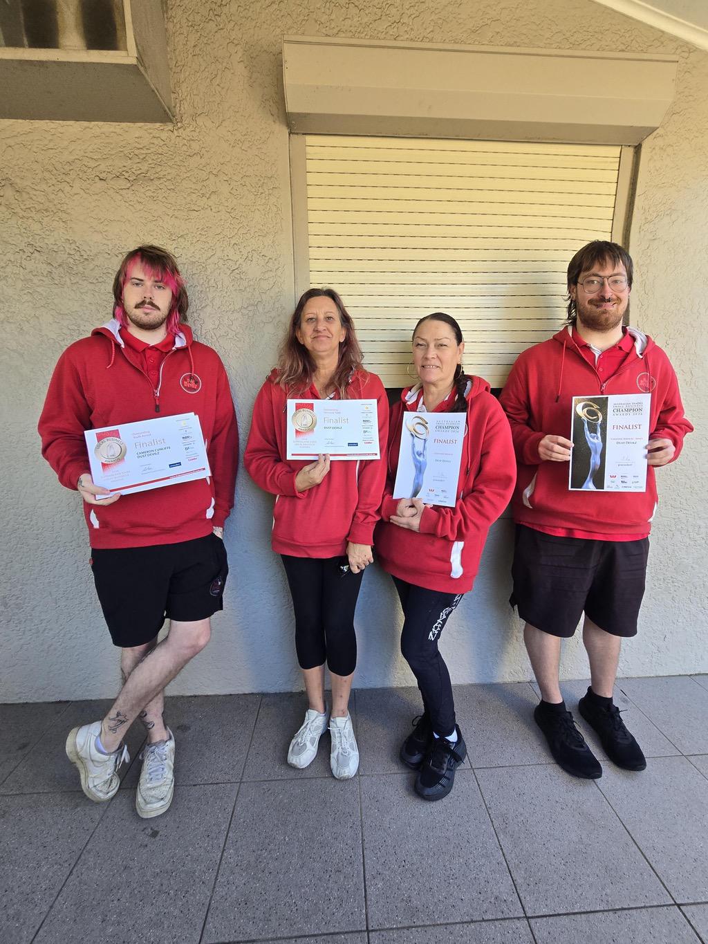 The Dust Devilz team with their finalist certificates